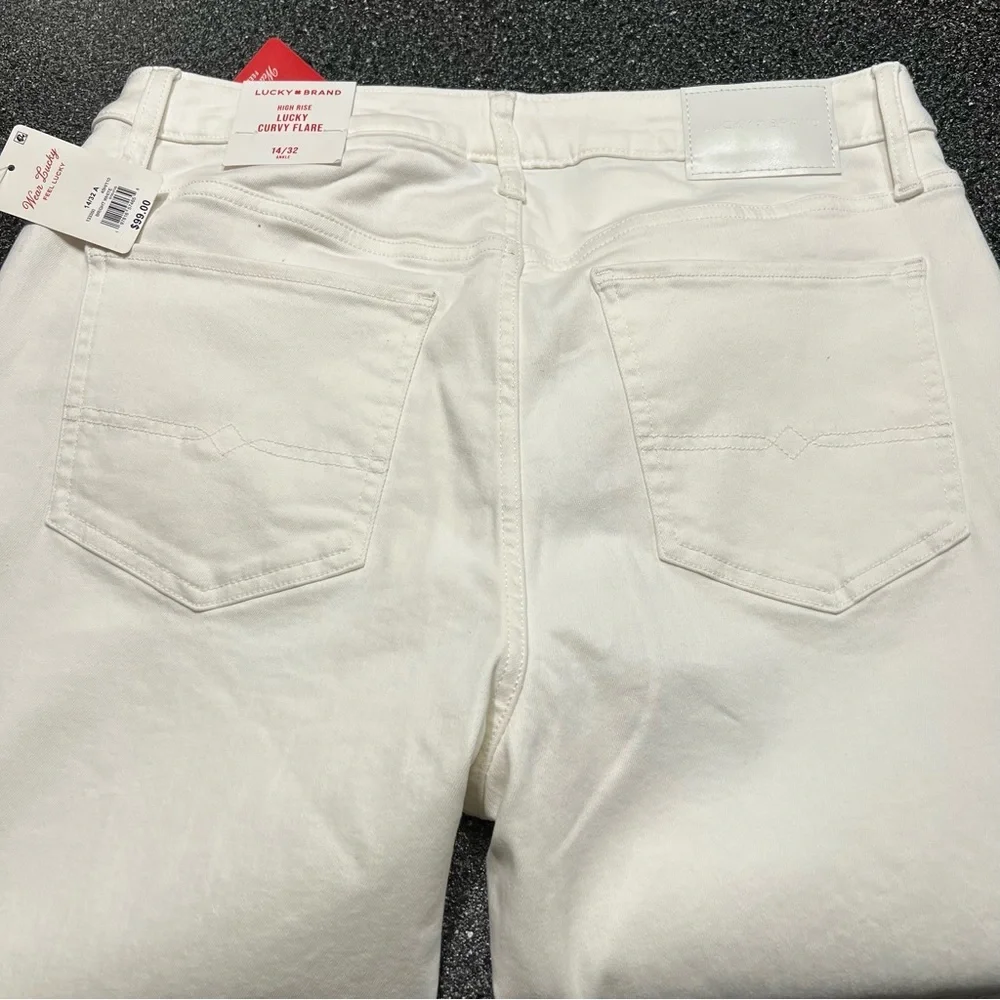 NWT Lucky Brand Women's White High Rise Curvy Flare Jeans - Picture 9 of 9